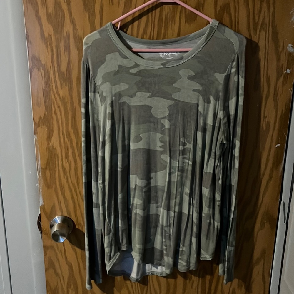 Green, cozy, camo shirt